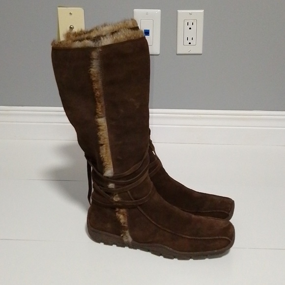 Naturalizer womens brown  suede moccasin style winter boots. Leather size 42 - Picture 4 of 7